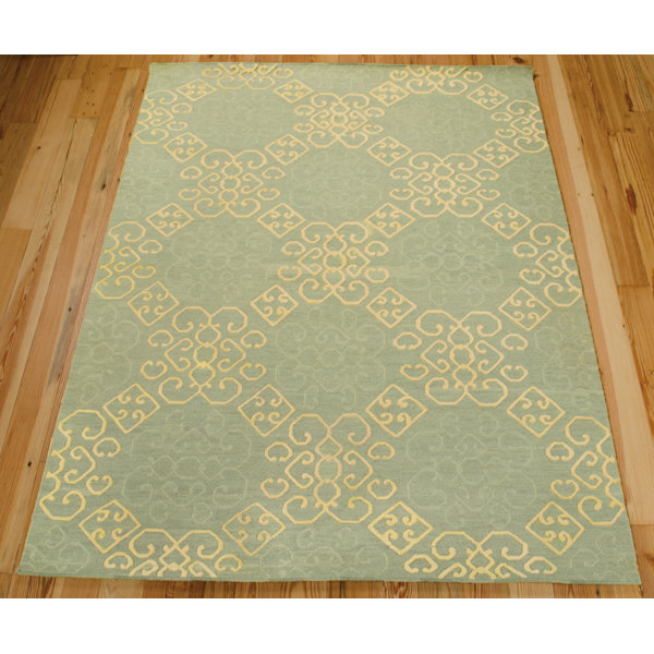 Darby Home Co Veney Handmade Tufted Wool Light Green Rug Wayfair